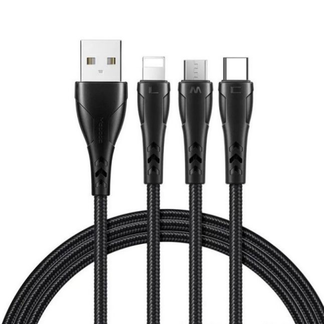 کابل سه سر CA-6960 3 In 1 USB Data Cable توان 15 وات طول 1.2 متر مک دودو Mcdodo