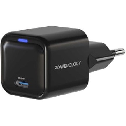 شارژر دیواری توان 20 وات Powerology Ultra-Compact GaN Charger PWCUQC015 پاورولوژی