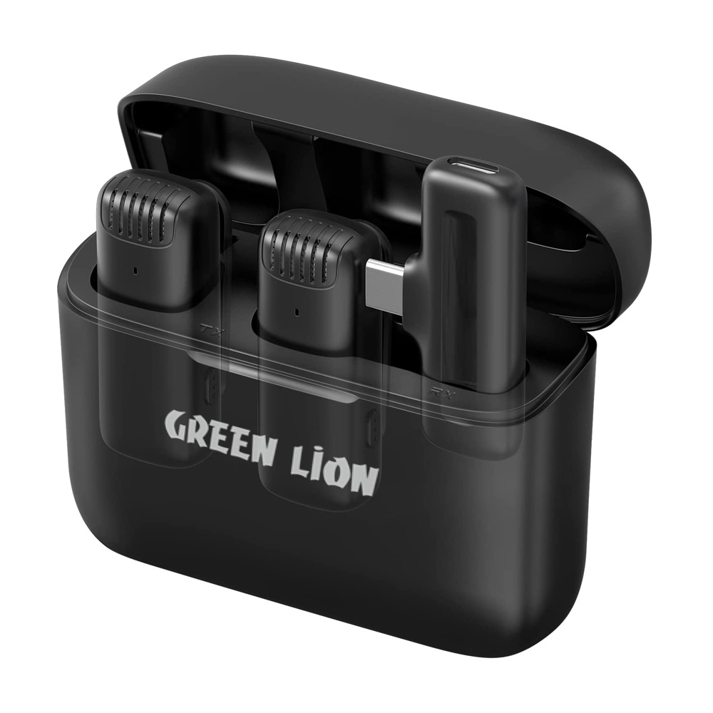 میکروفون بی سیم لایتنینگ دارای 2 فرستنده گرین لاین Green Lion 2 in 1 Wireless Microphone