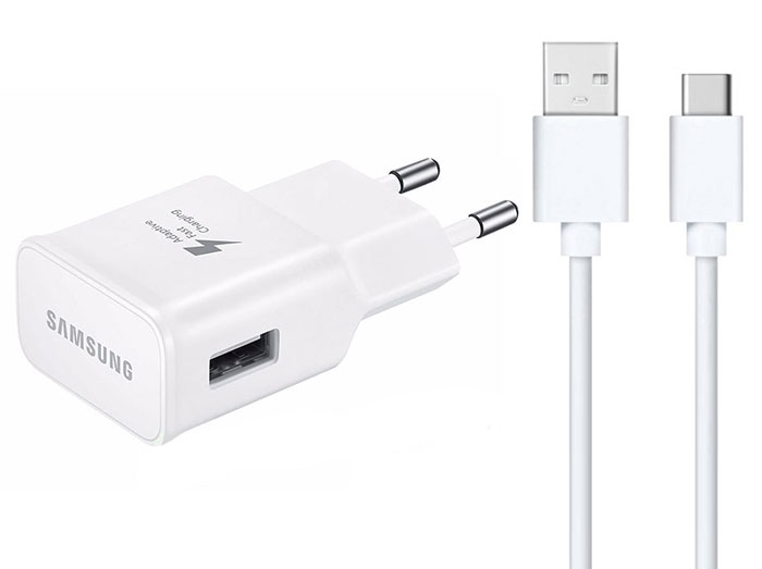 شارژر و کابل تایپ سی اصلی 15 وات سامسونگ Samsung Fast Charging With Type-C Cable 15W